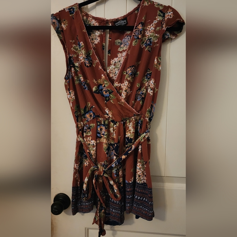 Floral Rust Romper
